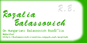 rozalia balassovich business card